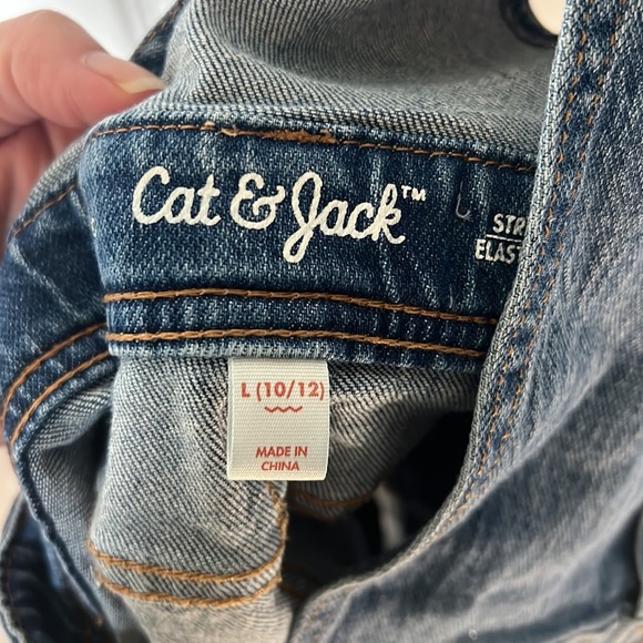 Cat & Jack - Large Girls Denim Overall Shorts 10/12 - Picture 5 of 5